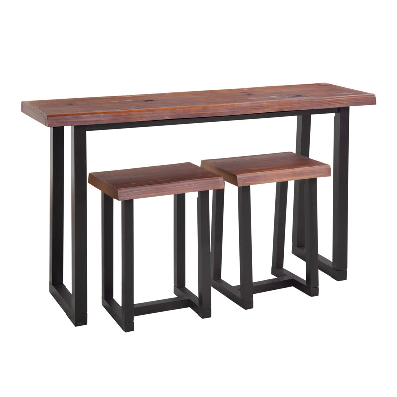 Sehnaz 2 - Person Pine Solid Wood Top Sled Dining Set
