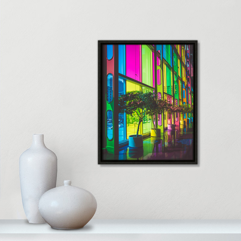 Colorful Façade Colorful Facade Framed On Paper by Felix Dubois Print, 15.5" H x 12.5" W x 2" D, Espresso Floater Framed