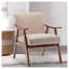 Fauteuil d'appoint rembourré de style Mid-Century avec structure en bois massif et dossier très épais-406805523