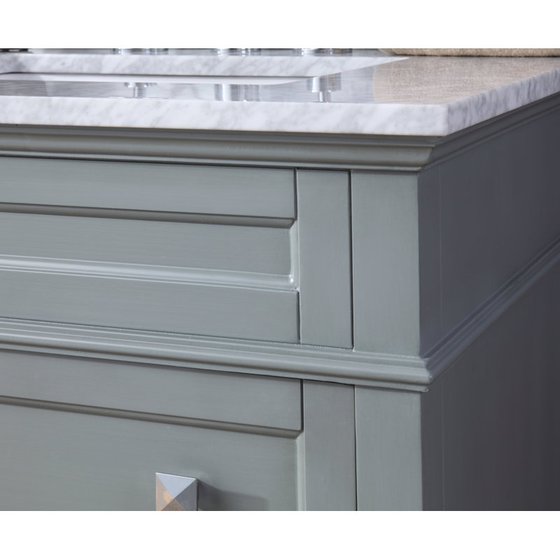 Guerra 30'' Single Bathroom Vanity with Marble Top, Gray