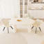 Ensemble de table de salle à manger en bois de polyuréthane de 63 po de style crème médiévale et de chaise en polyuréthane vert 63 po, pieds en métal noir, convient à la cuisine et à la maison-1036113920-1036113935