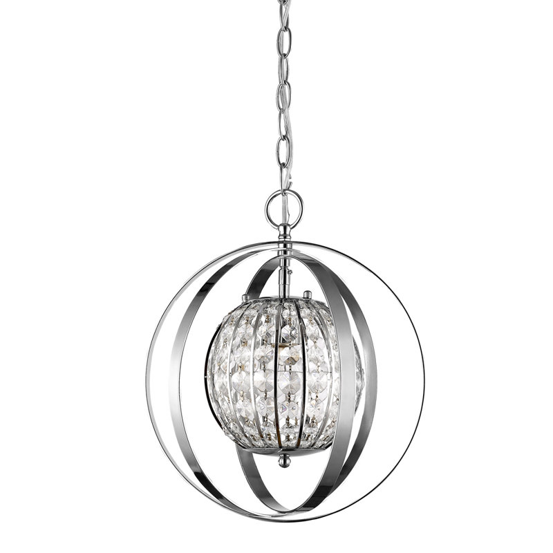 Kegler 1 - Light Single Pendant, 16" H x 13" W x 13" D, Polished Nickel