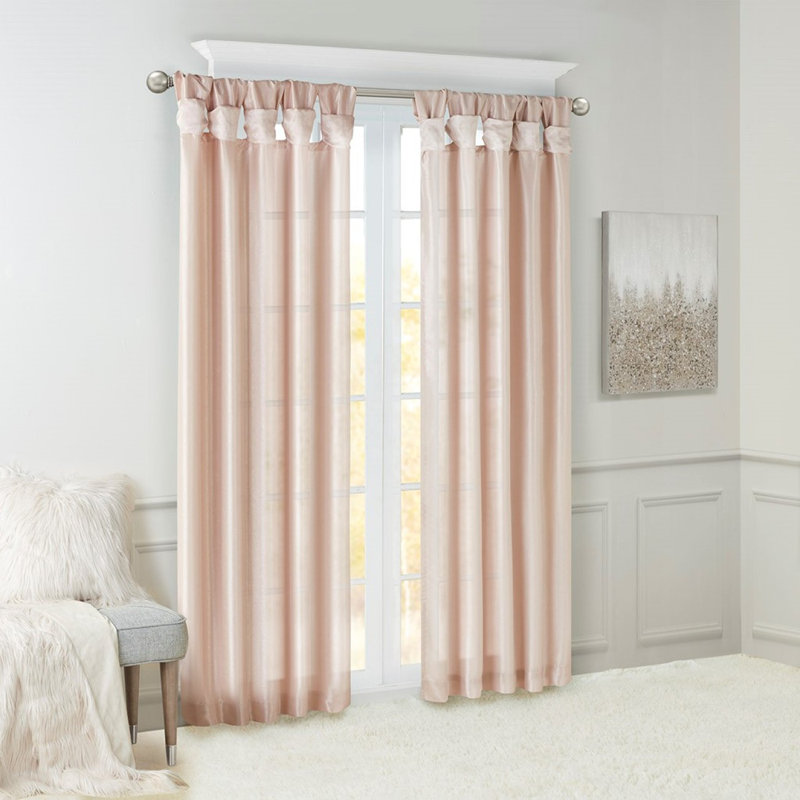 Panneau de rideau de fenêtre Twist, Rosé