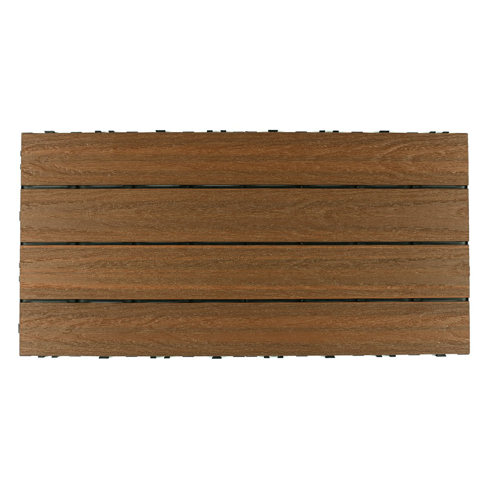 UltraShield Naturale 24'' L x 12'' W Composite Interlocking Deck Plank (Set of 10) NewTechWood 