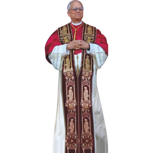 H48841 Pape Leo 14, Chicago, premier pontife américain découpé en carton debout