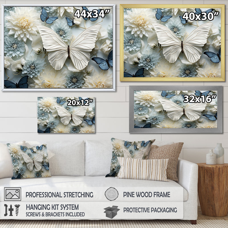 «A Pastel Palette Creates A Whimsical Flight I», reproduction sur toile, H 24 po x l 32 po x P 1 po, Cadre simple noir
