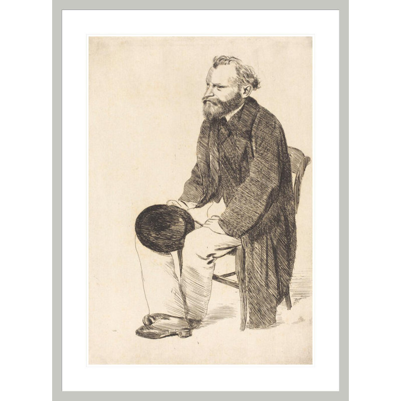 Manet assis tourné à gauche (Manet assis tourné à gauche) par Edgar Degas, impression giclée sur cadre, 41.5" H x 30.7" W