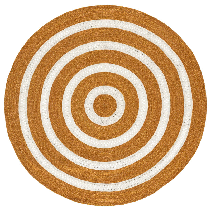 Braided Hand Woven No Pattern Indoor Rug, 6'-0" x 6'-0" Round