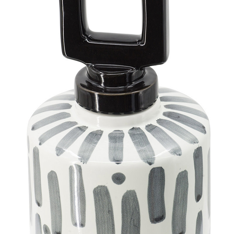 Pot en céramique noir / gris, H 16,7 po x l 5,7 po x P 5,7 po