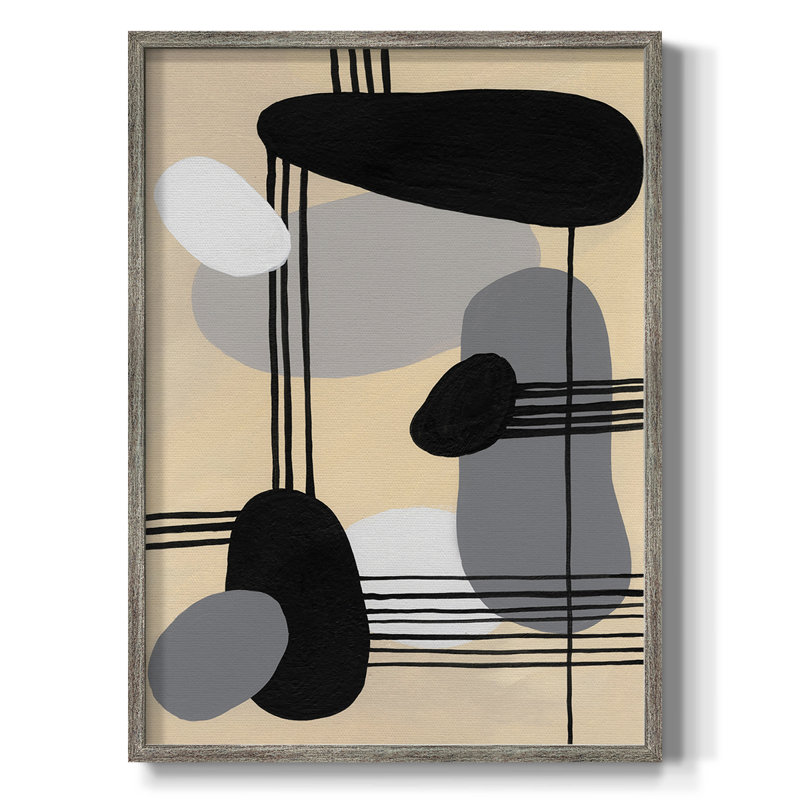 Interconnected Shapes II Framed Print - Solid Wood, 30" H x 24" W