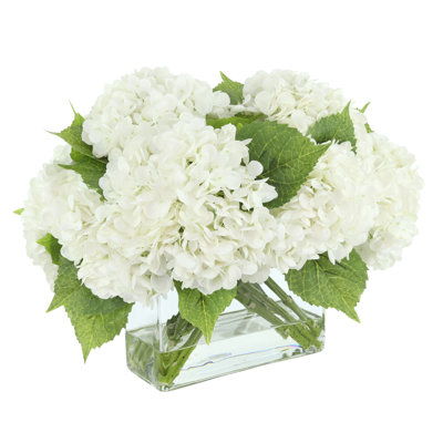 Real Touch Hydrangea in Glass Vase