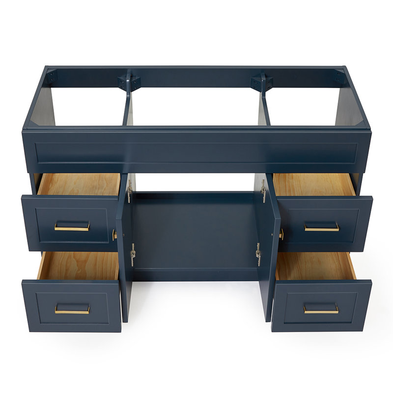 Base de meuble-lavabo simple 54 po Paulla seulement, Bleu minuit