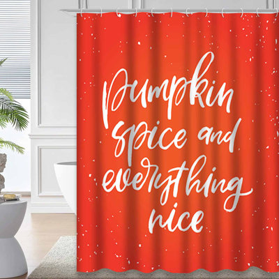 Rideau de douche orange imperméable, rideaux de douche pour la salle de bain avec 12 crochets