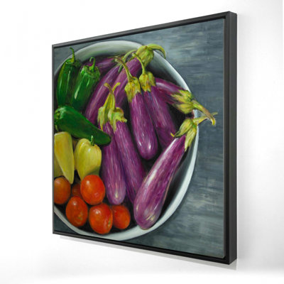 Bowl Of Vegetables Print On Canvas