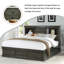 Grand lit de rangement gris foncé
