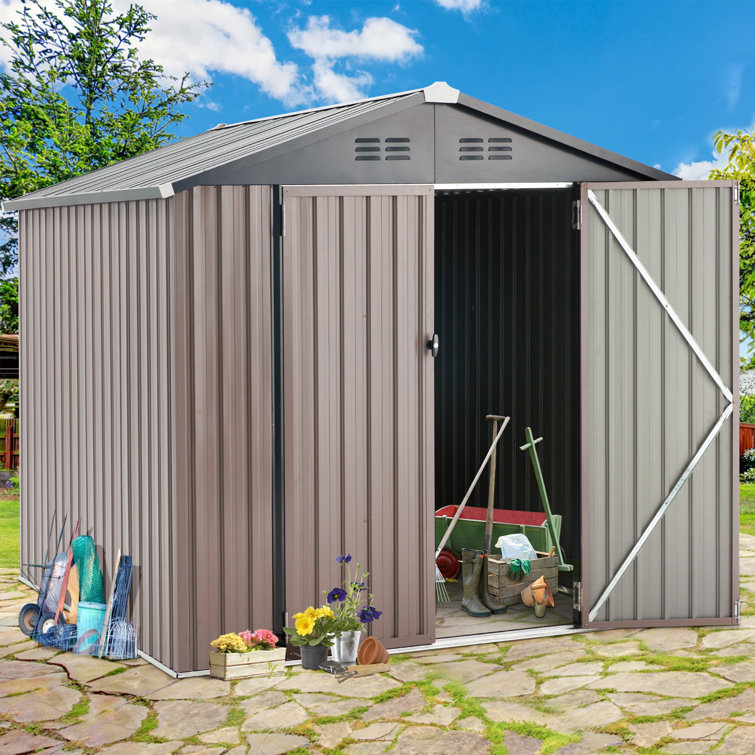10 ft. W x 8 ft. D Galvanized Steel Storage Shed
