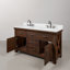 Meuble-lavabo de 60 po en terre de Sienne rustique avec robinet Aberdeen-83920575