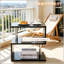 Élégante table d'appoint à trois niveaux en forme de S, parfaite pour le rangement et la présentation dans les espaces de vie modernes