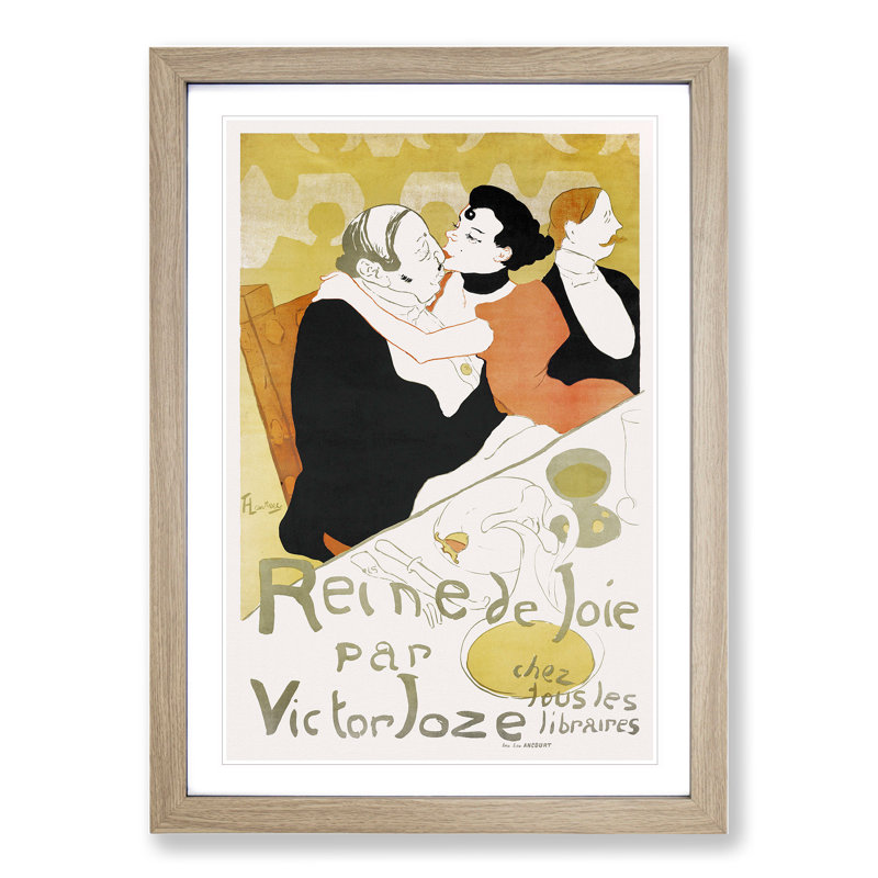 Reine De Joie - Picture Frame Graphic Art, 65cm H x 48cm W x 2cm D, Oak Framed