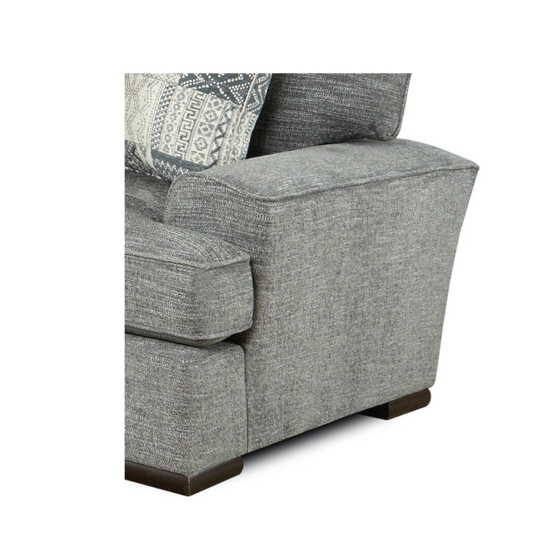 Cooksey Upholstered L-Shaped Sectional Symmetrical, Grey Polyester Blend