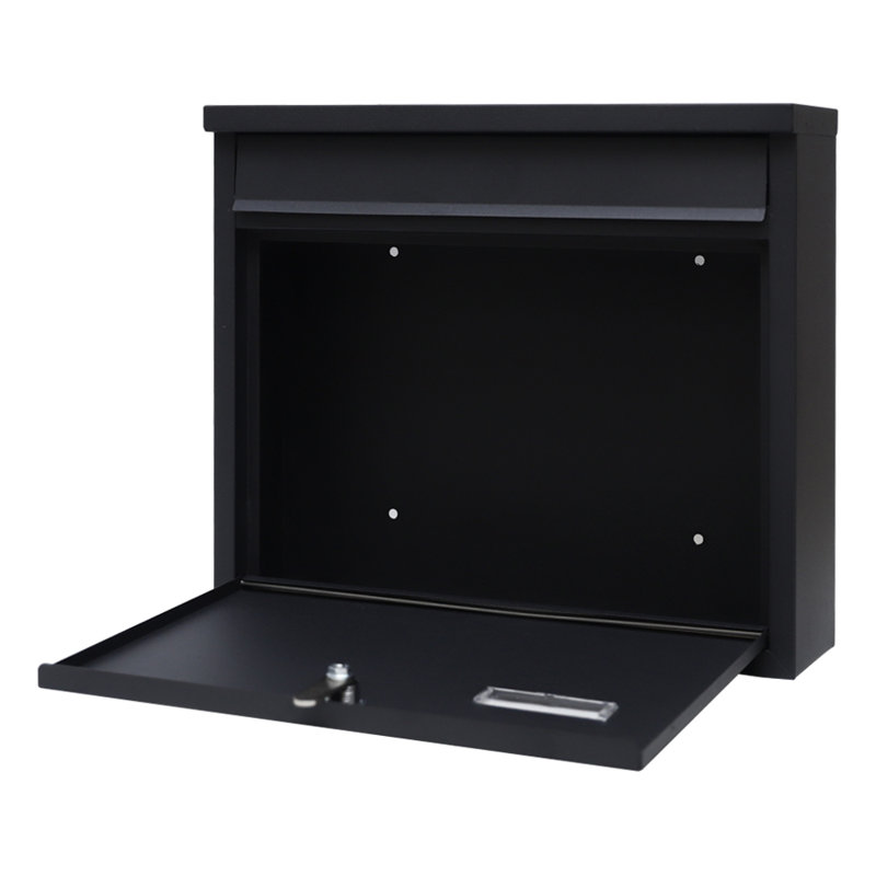 Black Steel Lockable Wall Mounted Mailbox