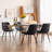 Modern Upholstered Back Dining Chair Armless Side Chair With Metal Legs-2123308379