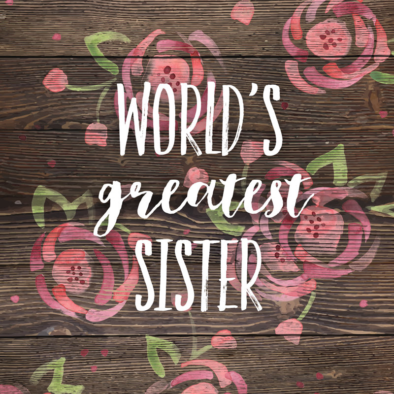 Worlds Sister - Wrapped Canvas Print, 30cm H x 30cm W