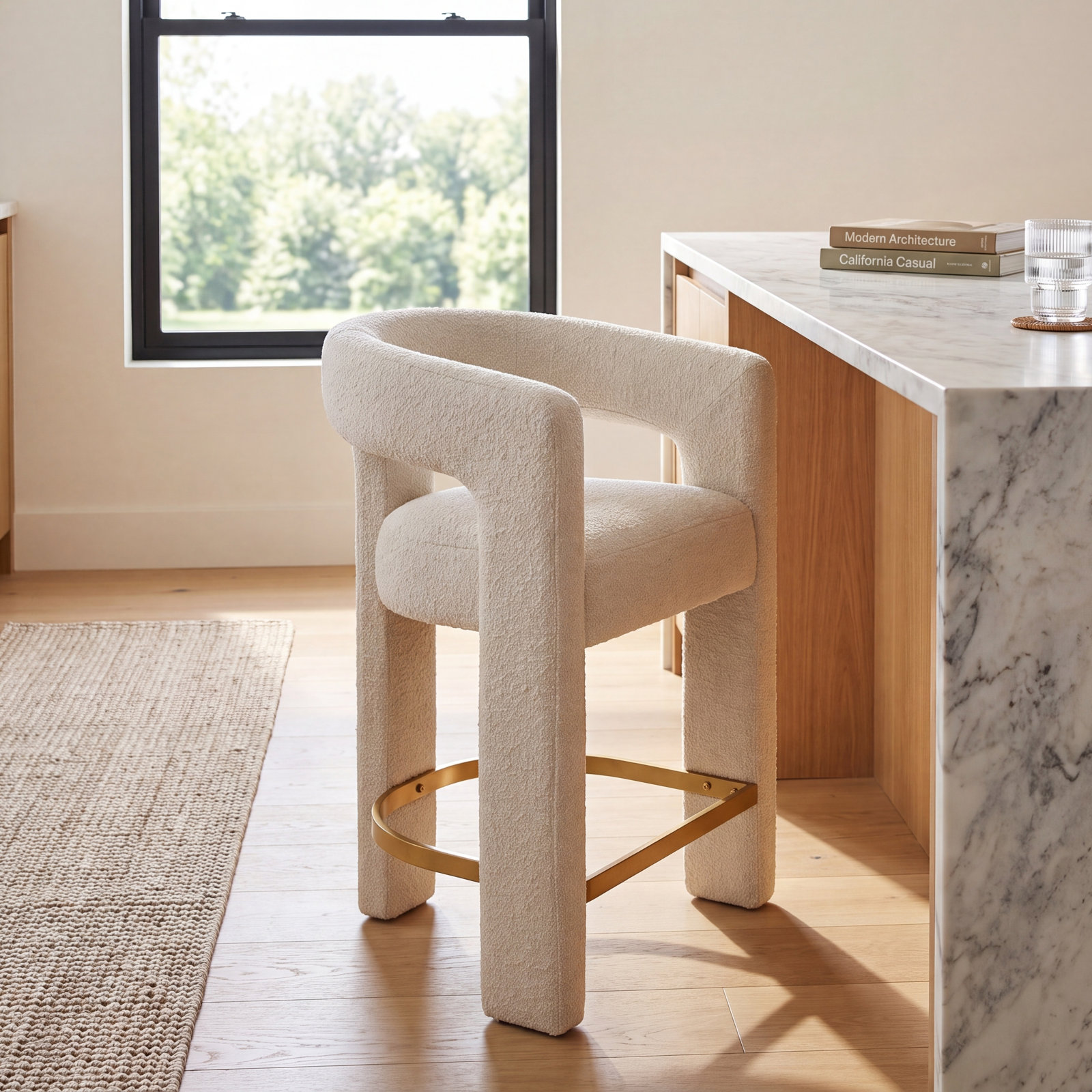Darlington 25" Bar Stool, Gwen Natural Beige Microsuede
