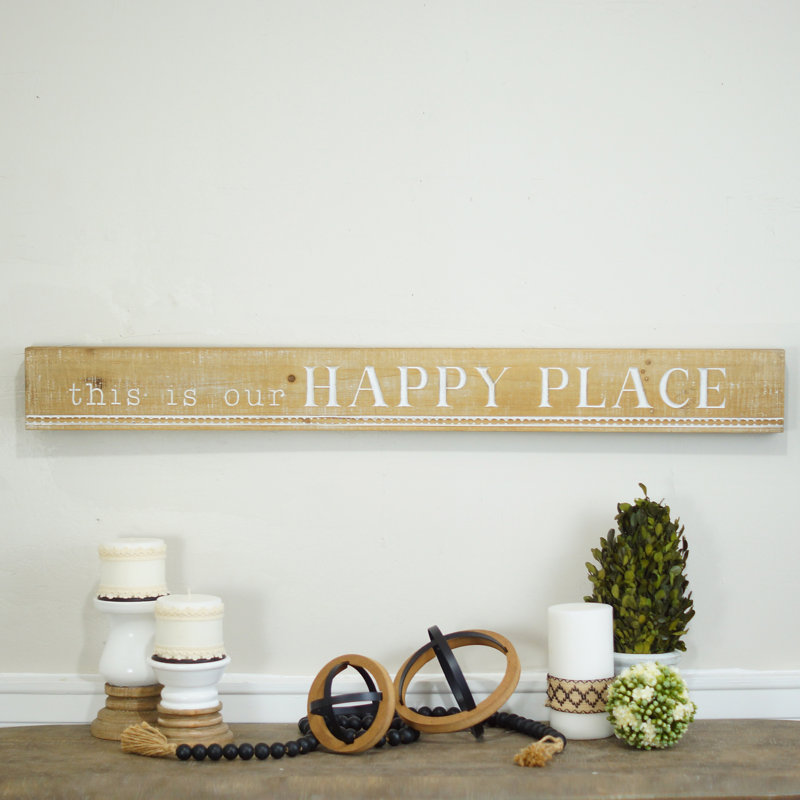 Enseigne en bois 36 po. Happy Place