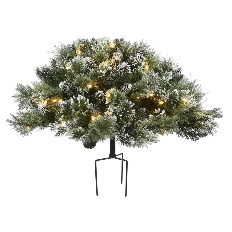 36" Glittery Bristle Pine Urn Filler with Battery Operated LED Lights