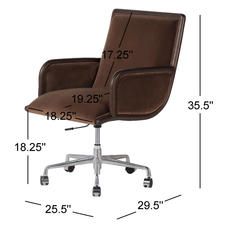 Samford Velvet Task Chair, Brown