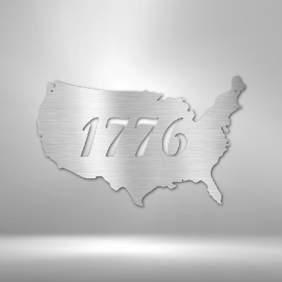 1776 US Steel Steel Sign Laser Cut Powder Coated Home & Office Metal Wall Decor Multiple Sizes & Colors