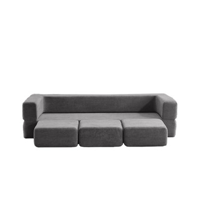 Canapé-lit modulaire Boneless avec 3 repose-pieds