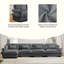 Canapé modulaire convertible 4 places rembourré en velours avec coussins lombaires, coussins décoratifs et accoudoirs rembourrés-1900944827