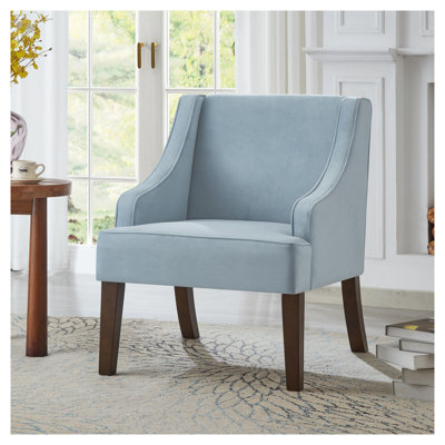 Chaise d'appoint en velours de mer Mid-Century