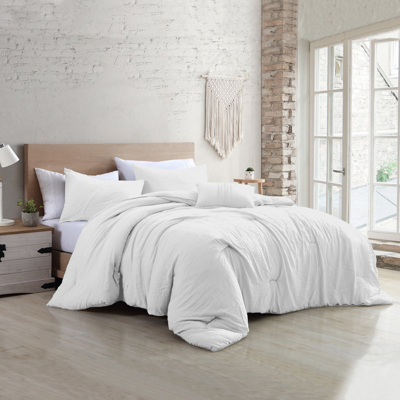 Fils modernes - ensemble d'édredon Beck - microfibre brossée en duvet synthétique - ensemble de couvre-lit toutes saisons élégant - comprend édredon, taies décoratives et coussin décoratif