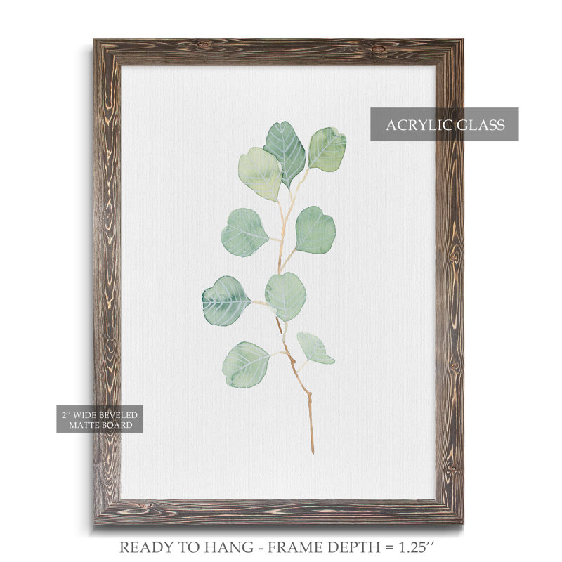 Reproduction d’art sur toile encadrée d’eucalyptus doux, H 38 po x l 28 po x P 1,25 po, Cadre espresso