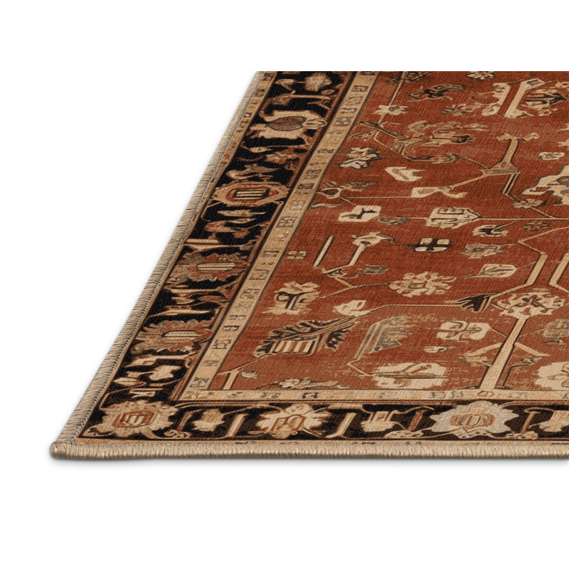 Tapis brun turc lavable à la machine