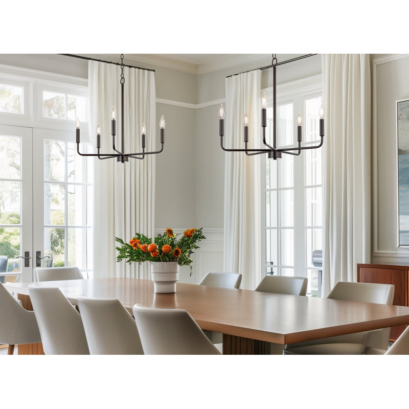 Thlema 5 - Light Steel Dimmable Chandelier