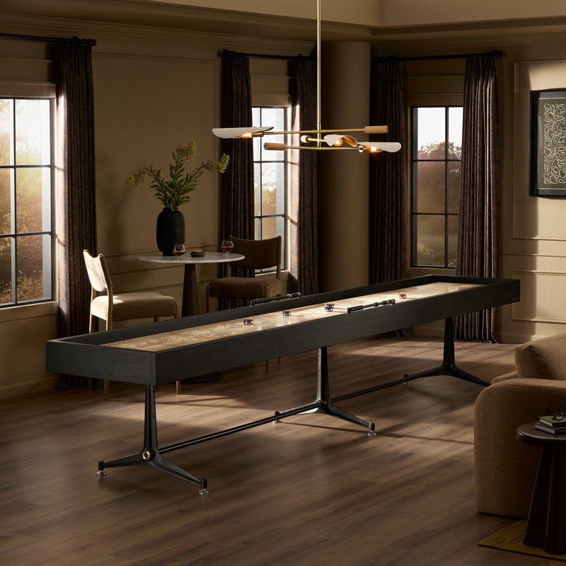 Small Shuffleboard Table-Ebonized Oak, Smoked Oak, 13ft