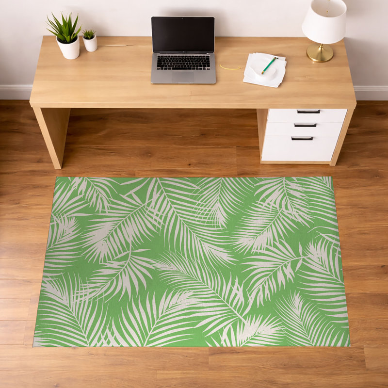 Tapis de bureau léger antidérapant Waving Palms, L 72 po x P 48 po, Vert