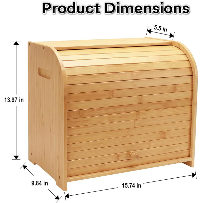 Boîte à pain pour comptoir de cuisine, contenant de rangement à pain en bambou à double couche pour pain fait maison, boîte à pain à plateau réglable avec 3 hauteurs de comptoir de cuisine, organisateur de boîte à pain naturel