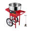 Machine à barbe à papa électrique commerciale avec chariot - Machine à barbe à papa en acier inoxydable 1000W pour fêtes et carnavals