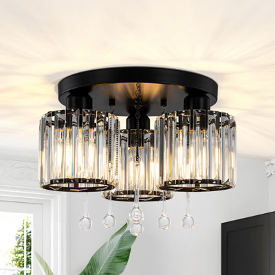 Plafonnier encastré en cristal 3 lumières Tiarra