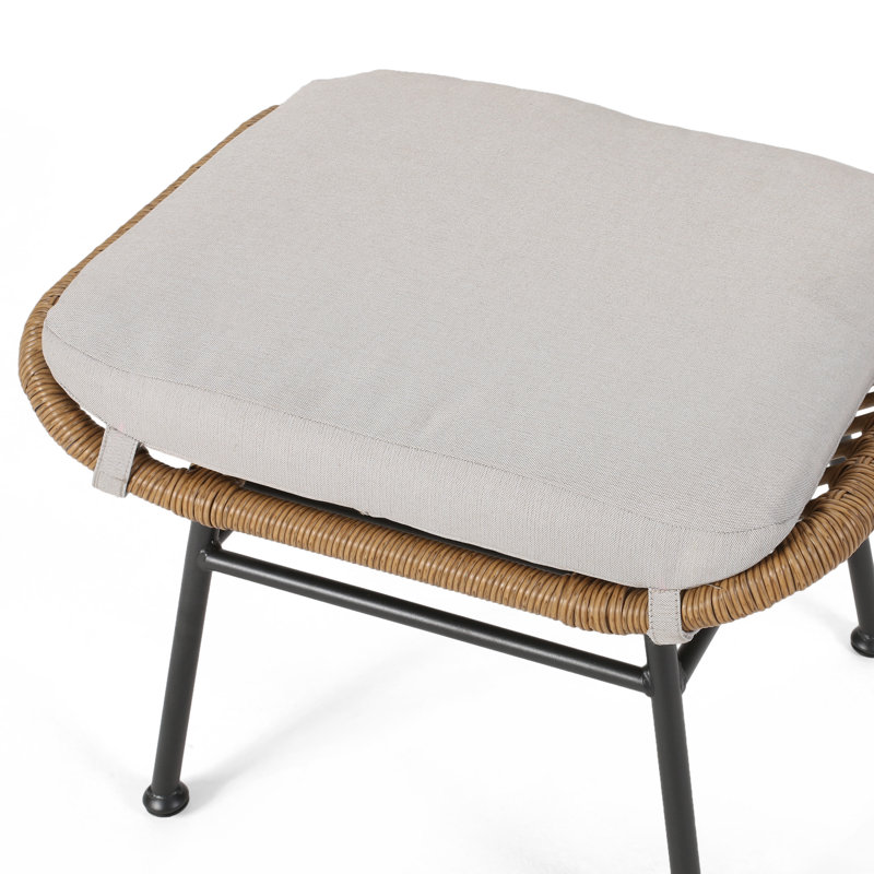 MONTANA OTTOMAN, Beige Cushion/Brown/Gray Frame