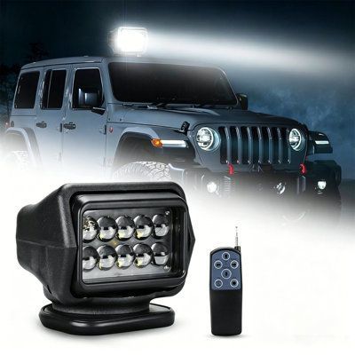Heavy Duty Magnetic LED Work Light 50W Wireless Remote 360° Rotatable Car Mount Searchlight for Off-Road Truck ATV Marine