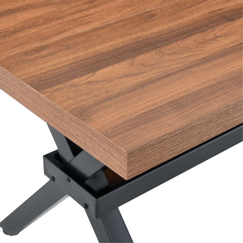 Table de salle à manger 71 po x 35,4 po avec table en X Table à manger multifonctionnelle de style industriel moderne pour 6 à 8 personnes.