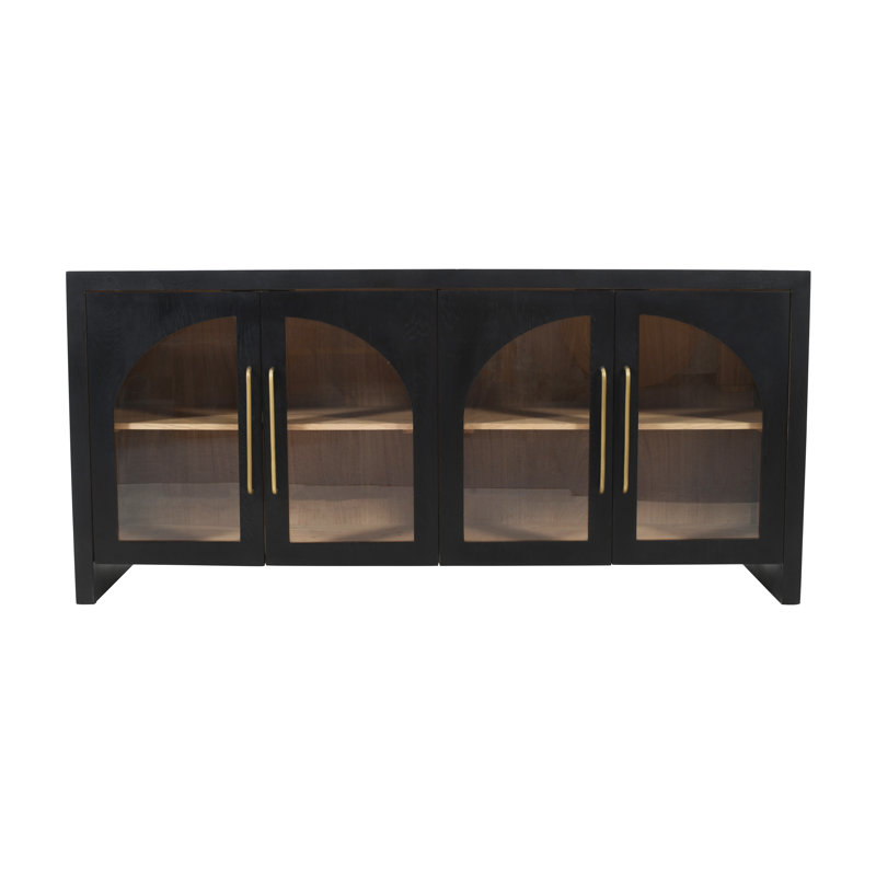 Armoire de rangement Coady, Noir, H 32 po x l 70 po x P 18 po