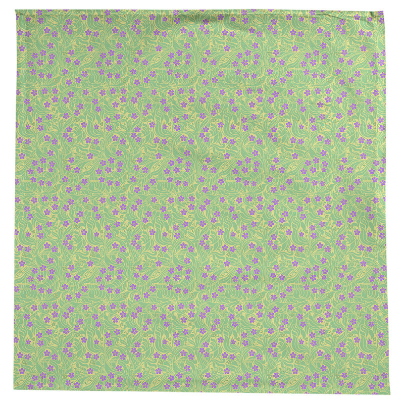 Leffel Swirly Floral Tablecloth, Yellow/Green/Purple