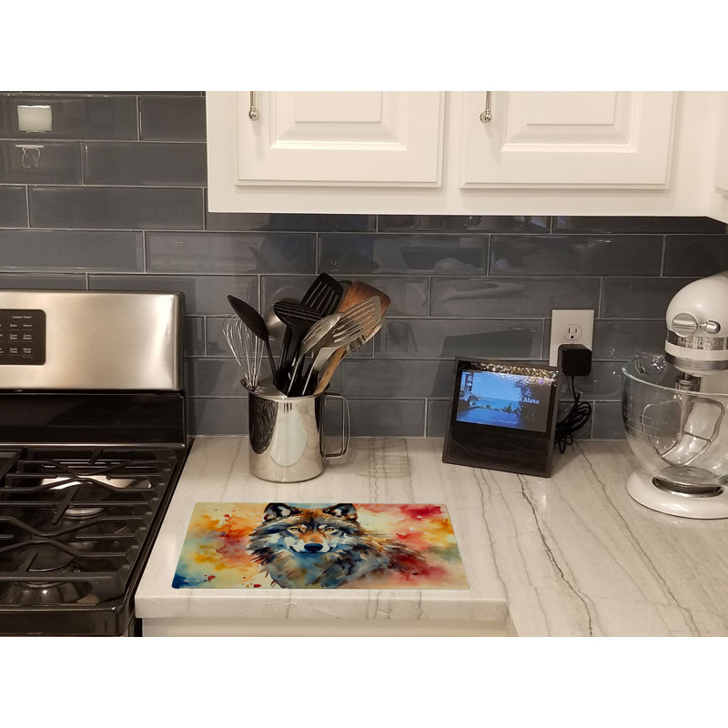 Wolves Wolf  Glass Cutting Board Large